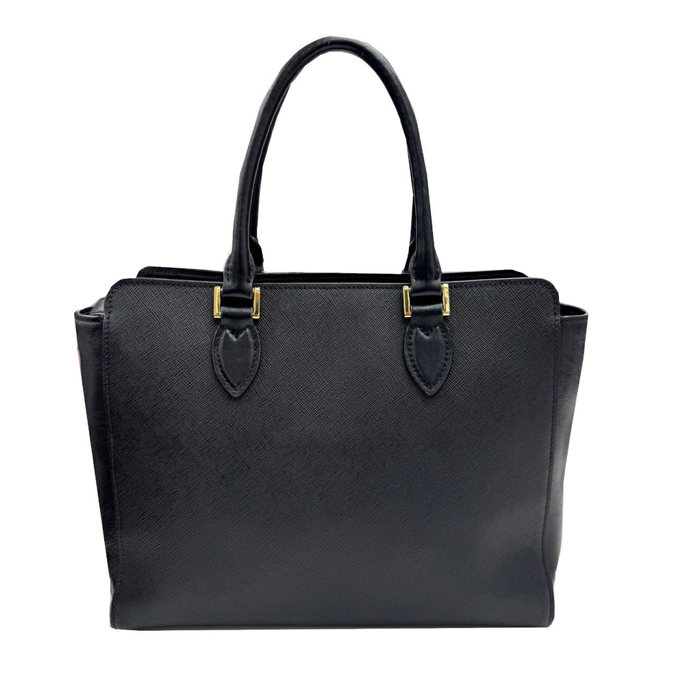 PRADA bag shoulder handbag Saffiano leather black metal logo
